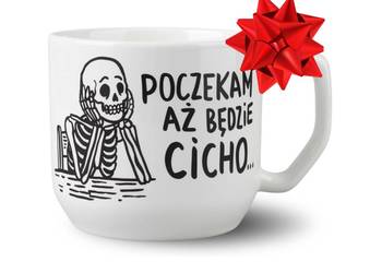 Kubek Ceramiczny Ręcznie Malowany SZKIELET 300ml Prezent Do Pracy