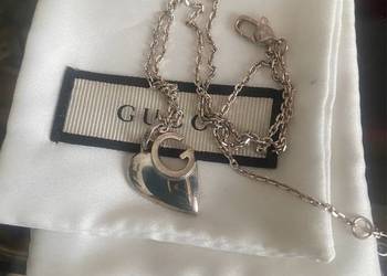 Srebrny łańcuszek Gucci g heart