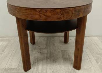 stolik kawowy ława Art deco vintage okrągły orzech lata 40-te modernizm