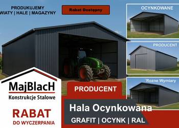 Grafitowy Garaż Blaszany na Maszyny |Wiata bez bram|Magazyn – Maj-Blach