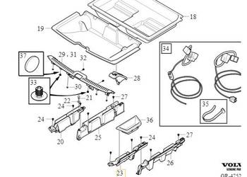 VOLVO XC90 II prawy wspornik podlogi bagaznika 32353203