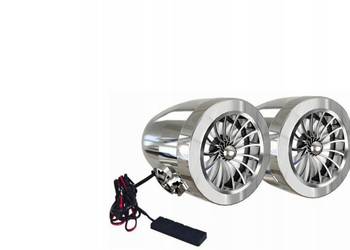 GŁOŚŃIKI MOTOCYKLOWE BLUETOOTH CHROM Z ŁADOWARKĄ DO TELEFONU