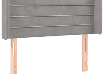 Zagłówek do łóżka z LED jasnoszary 93x16x78/88 cm aksamit WM-3123412