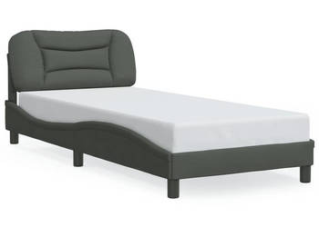 Rama łóżka z oświetleniem LED ciemnoszara tkanina 80x200 cm WM-3213663