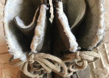 Wysokie buty zimowe, r. 37,nat. zamsz, nat. futerko w środku