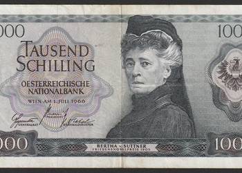 Austria 1000 schilling 1966 - Bertha von Suttner - C/K