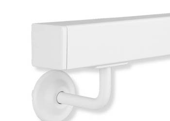 Poręcz Schodowa Ścienna KWADRATOWA Stal Barierka Schody Biała 220cm