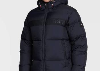 Kurtka zimowa pikowana Tommy Hilfiger - granatowa regular fit S promocja