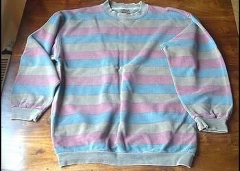 Bluza męska ciepła w paski L Wzrost 173cm bawełna Tanio!