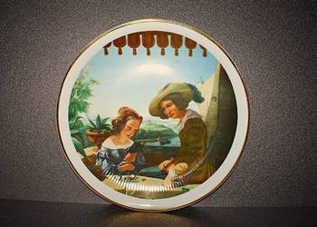 Talerz ozdobny -,,Scena balkonowa '' fabryka porcelany ,,Wałbrzych''