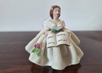 Unikatowa figurka porcelanowa Dresden Koronkowa Dama ręcznie malowana