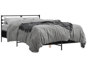 Łóżko Metalowe Czarne Rama Łóżka Ze Stelażem 140x190 cm WM-3280077