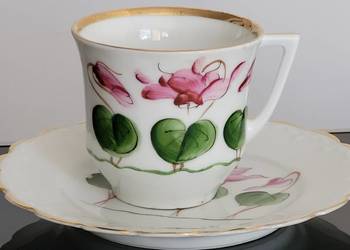 Zabytkowa śląska porcelana KPM Krister ręcznie malowane alpejskie fiołki