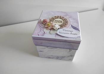 Exploding box pudełeczko Pierwsza Komunia Święta Handmade