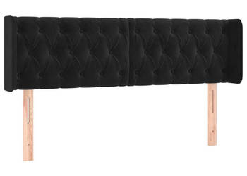 Zagłówek do łóżka z LED czarny 163x16x78/88 cm aksamit WM-3123628