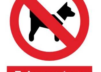 Naklejka BHP Zakaz wstępu ze zwierzętami GC007