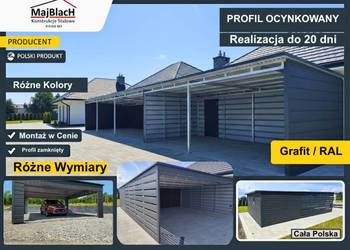 Altana / Zadaszenie /Duży CARPORT/Zadaszenie na pojazdy   - Maj-BlacH