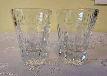Kieliszki Finlandia Vodka tłoczone  Grube Szkło z Logo