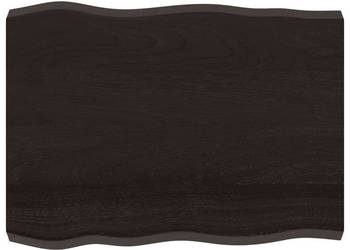 Blat ciemnobrązowy 80x60x(2-6) cm drewno z naturalną krawędzią WM-364012
