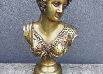Figura popiersie Diana Artemida bogini łowów i lasów mosiądz