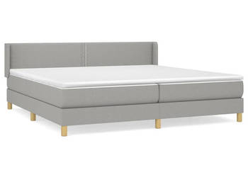 Łóżko kontynentalne z materacem jasnoszare tkanina 200x200 cm WM-3130217