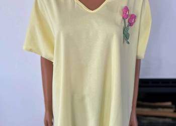 Bluzka cytrynowa oversize bawełniana luźna casual 50 52 plus size