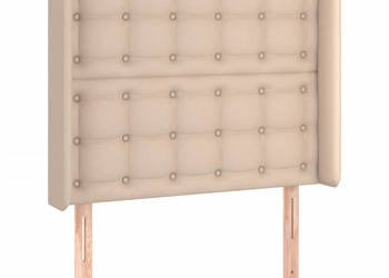 Zagłówek do łóżka z LED cappuccino 83x16x118/128 cm ekoskóra WM-3124125