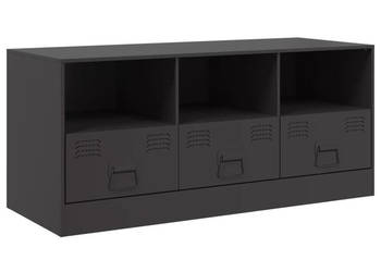 Szafka pod telewizor czarna 99x39x44 cm stalowa WM-841733