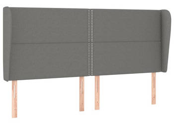 Zagłówek uszak ciemnoszary 203x23x118/128 cm tkanina WM-3117839