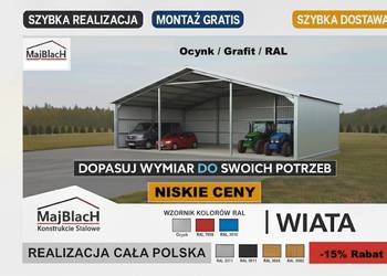 A181-Garaż Ocynkowany kolory RAL | Blaszak | Zadaszenie | Wiata – Maj-Blach