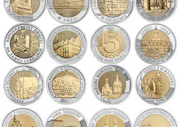 Komplet 23 monet 5 zł z lat 2014 - 2025 w kapslach + 21 folderów