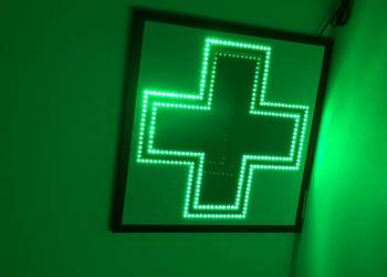 Reklama LED 80x80cm KRZYŻ apteki zewnętrzna migająca