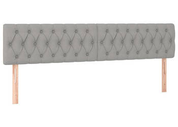 Zagłówek do łóżka z LED jasnoszary 200x7x78/88 cm tkanina WM-3121970