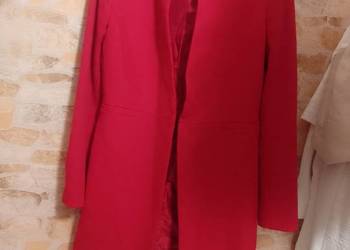 (40/L) Zara/ Czerwony płaszcz z Madrytu, dłuższy żakiet