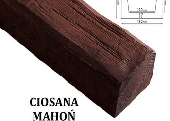 Belka Rustykalna Ciosana 19x17 cm MAHOŃ