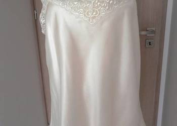 Koszulka Bieliźniana Jedwabna 100% Naturalny Jedwab Kremowa Strappy Top