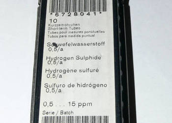 Drager Rurka 6728041 siarkowodór hydrogen sulfide