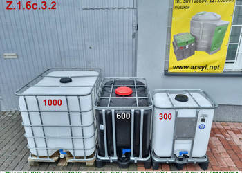 MAUZER 1000 Zbiornik IBC 1000,600, 300L Pojemnik 600L Połączenia zbiorników