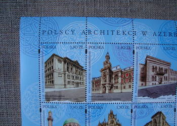 Znaczki arkusz Polscy Architekci w Azerbejdżanie