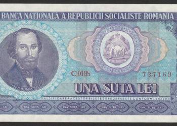Rumunia 100 lei 1966 - N. Balcescu - stan 1/2