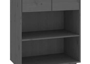 Szafka szara 60x34x75 cm lite drewno sosnowe WM-813836
