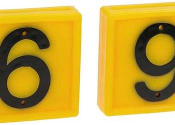 Cyfra do obroży, nr 6/9 żółta 45x45mm 306069FA