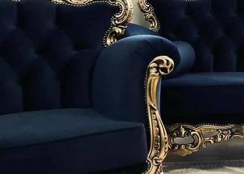 Komplet wypoczynkowy Ludwikowski barokowy sofa kanapa fotele odnowiony