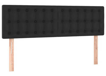 Zagłówek do łóżka z LED czarny 144x5x78/88 cm sztuczna skóra WM-3121702