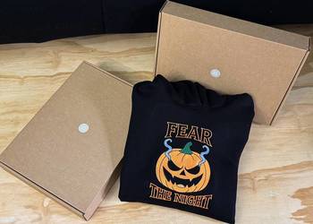 Bluza Halloween 2025 z haftem dyniowym dla mężczyzn i chłopców, limitowana