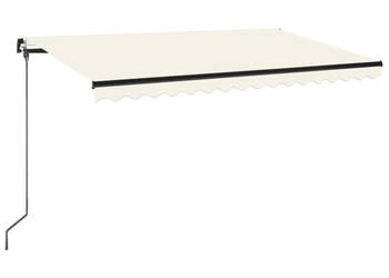 Ręcznie zwijana markiza z LED 400 x 350 cm kremowa WM-3069182