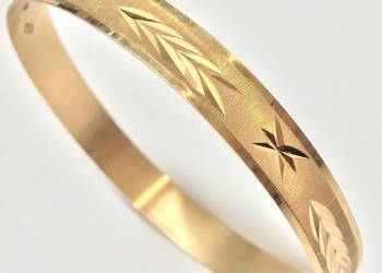 Złota BRANSOLETKA damska 750 18K SZTYWNA zdobiona CUD