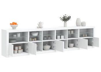 Szafka z oświetleniem LED biała 283x37x67 cm WM-3209016