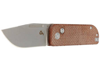 Nóż składany BlackFox NU-Bowie Brown Burlap Micarta, Coarse Stone Washed D…