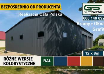 Duża Hala Grafitowa  Garaż blaszany Grafit / Konstrukcja   – GRZYWSTAL